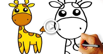 Baby Animal Drawings Easy Very Easy How to Draw Cute Cartoon Giraffe Art for Kids