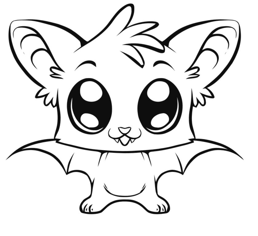 Baby Cute Animal Drawings Image Detail for Coloring Pages Of Cute Baby Animals Bat