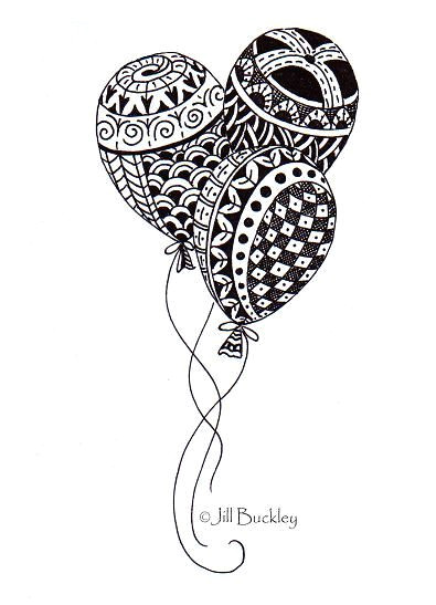 Balloon Drawing Easy Balloons Zentangle Zentangle Patterns Zentangle