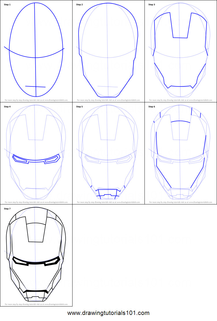 Banner Drawing Easy How to Draw Iron Man S Helmet Printable Step by Step Drawing