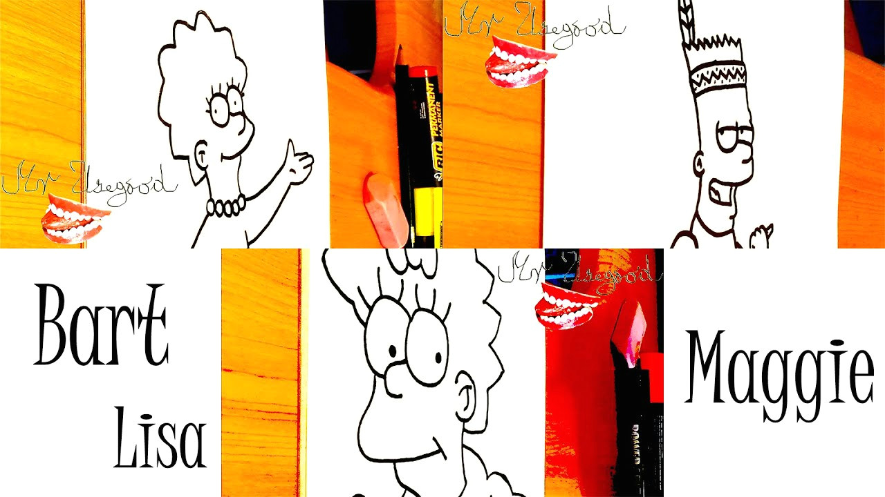 Bart Simpson Drawing Easy How to Draw the Simpsons Characters Easy Bart Lisa and Maggie Mrusegoodart