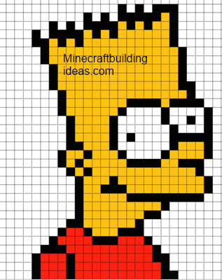 Bart Simpson Drawing Easy Minecraft Pixel Art Templates Bart Simpson Pixel Art