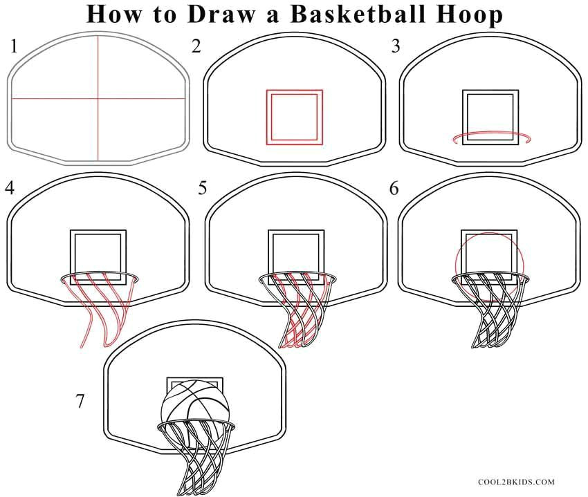 Basketball Hoop Drawing Easy How to Draw A Basketball Hoop Step Drawing Tutorial with