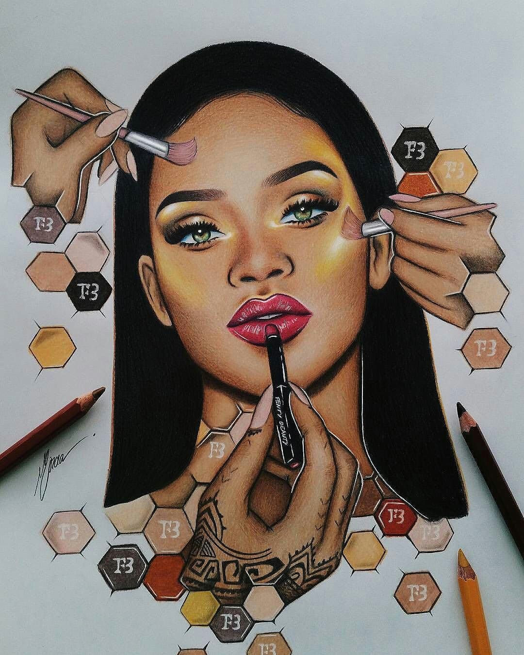 Black Girl Drawing Wallpaper Pin by Senia On Art Black Girl Art Pop Art Girl Rihanna