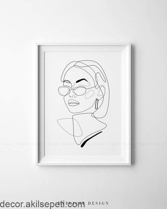 Black Girl Face Drawing Printable 90s Inspired Drawing Female Face Lines Etsy