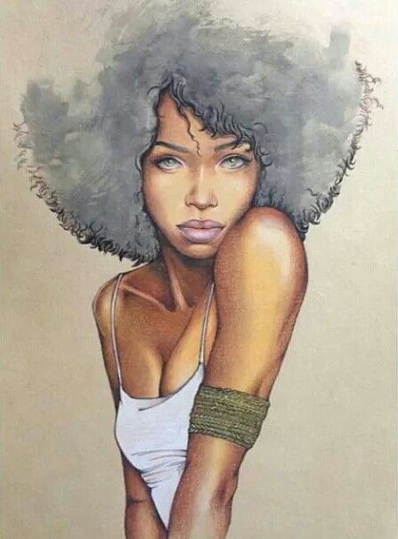 Black Hair Girl Draw Pin by Binder Sascha On A Onice Black Women Art Black Girl