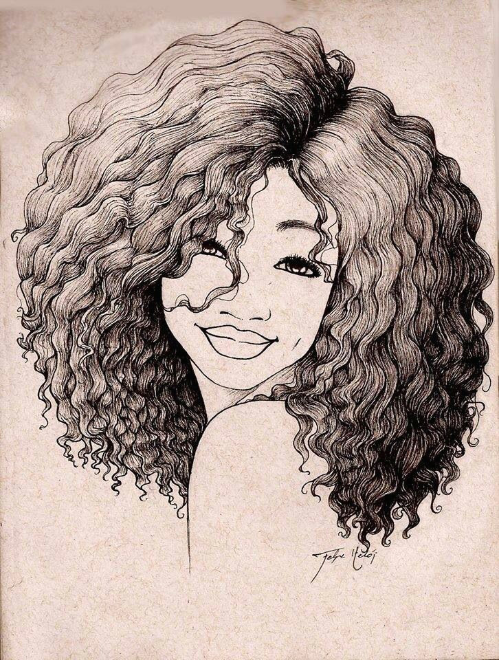 Black Hair Girl Draw Pin by Preity Vyas On Motif Hair Art Black Girl Art Afro Art