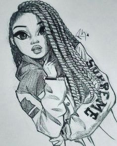 Black Hair Girl Draw Zeichnung Eines Madchens In Schwarzweiss Zeichnung Des