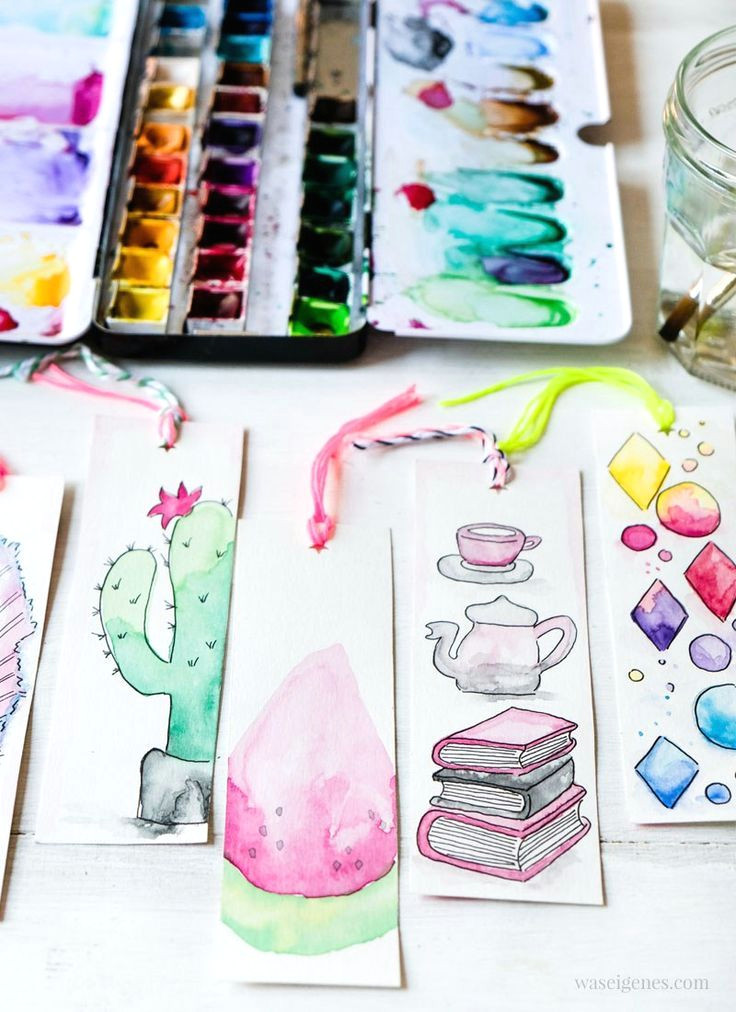 Bookmark Drawing Ideas Diy Watercolor Bookmark Bookmark Creative Diy