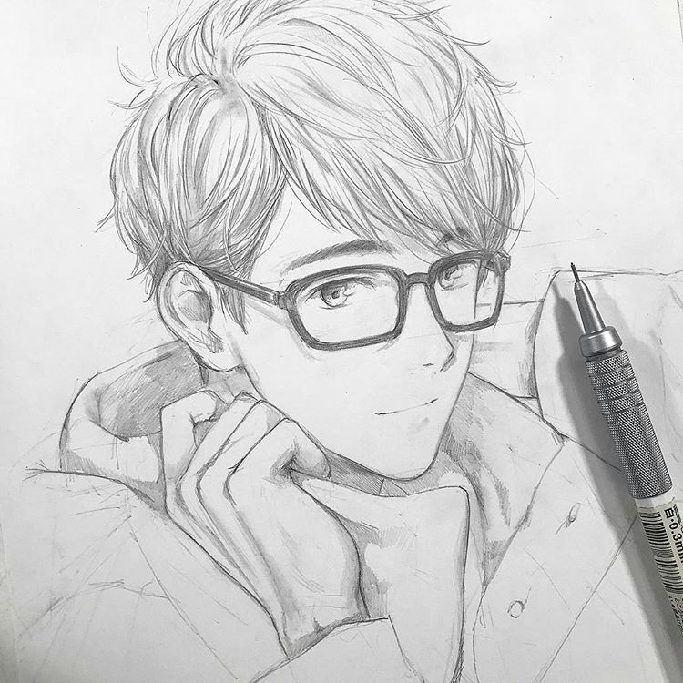 Boy Easy Drawing Art by Shiniji Anime Free Anime Drawings Sketches Anime