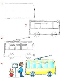 Bus Drawing Easy 294 Best Drawing Made Easy Images Easy Drawings Drawing
