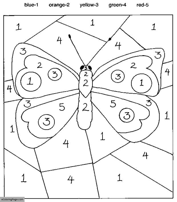 Butterfly Drawings with Color Easy Color by Numbers butterfly Coloring Pages for Kids Printable
