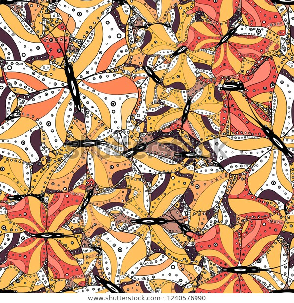 Butterfly Drawings with Color Easy Tropical butterfly Seamless Pattern White Black Stock
