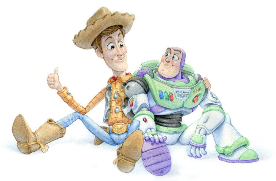 Buzz Lightyear Easy Drawing Woody and Buzz Watercolour by Shanemadeart Deviantart Com On