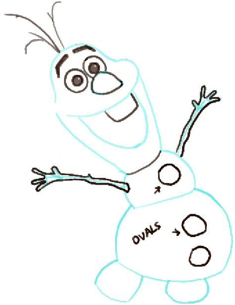 Cartoon Characters Drawing Easy How to Draw Olaf the Snowman From Frozen with Easy Steps