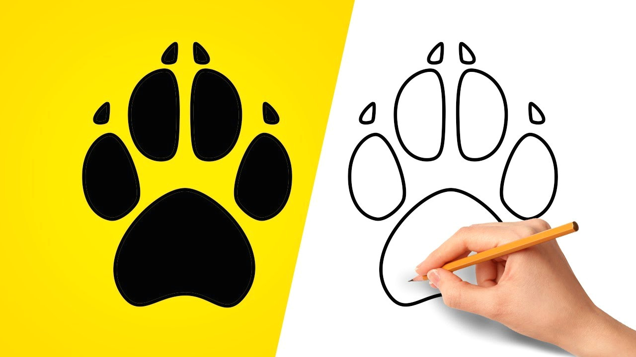 Cat Paw Drawing Easy How to Draw A Dog Paw Print Step by Step