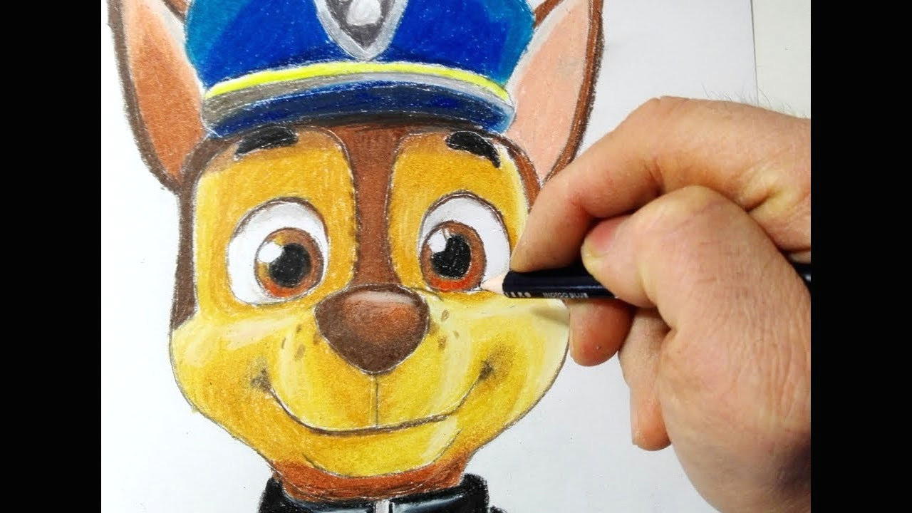 Chase Paw Patrol Easy Drawing How to Draw Chase From Paw Patrol