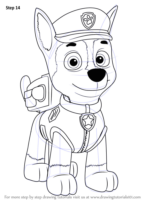 Chase Paw Patrol Easy Drawing Learn How to Draw Chase From Paw Patrol Paw Patrol Step by