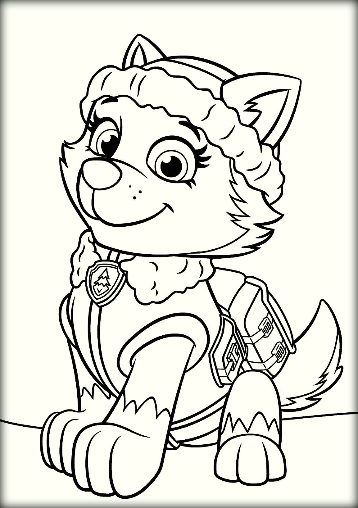 Chase Paw Patrol Easy Drawing Paw Patrol Everest Coloring Pages Paw Patrol Coloring