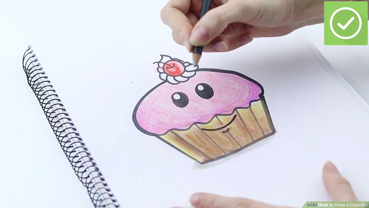 Cherry Drawing Easy 3 Ways to Draw A Cupcake Wikihow