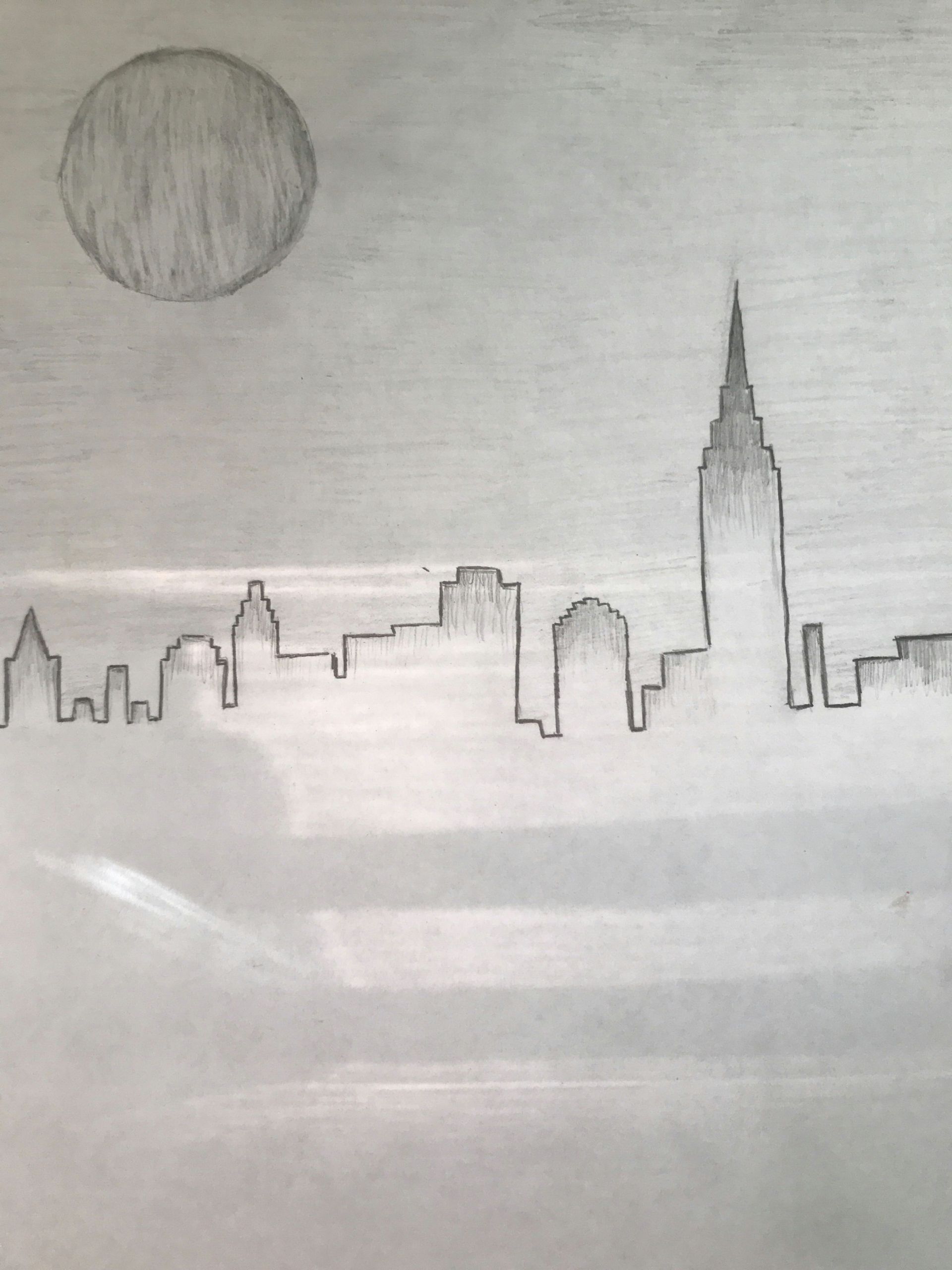 Cherry Drawing Easy City Scape Simple Drawing In 2020 Easy Drawings Sketches