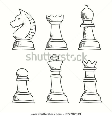 Chess Pieces Drawing Easy Pin On Drawing