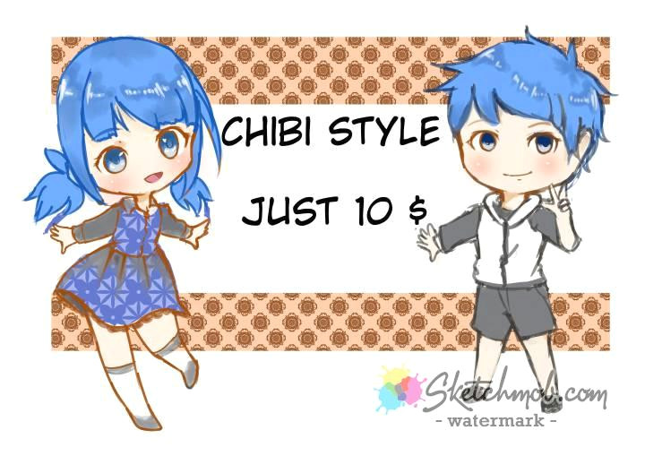 Chibi Anime Drawing Custom Chibi Drawing Art Commission Sketchmob