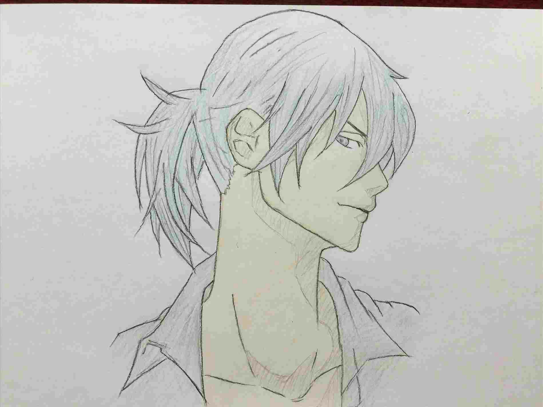 Chibi Anime Drawing Guy Drawing Od Cute Male Anime Men Black Hair Green Eyes Tie