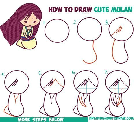 Chinese Drawings Easy How to Draw Cute Kawaii Chibi Mulan the Chinese Disney