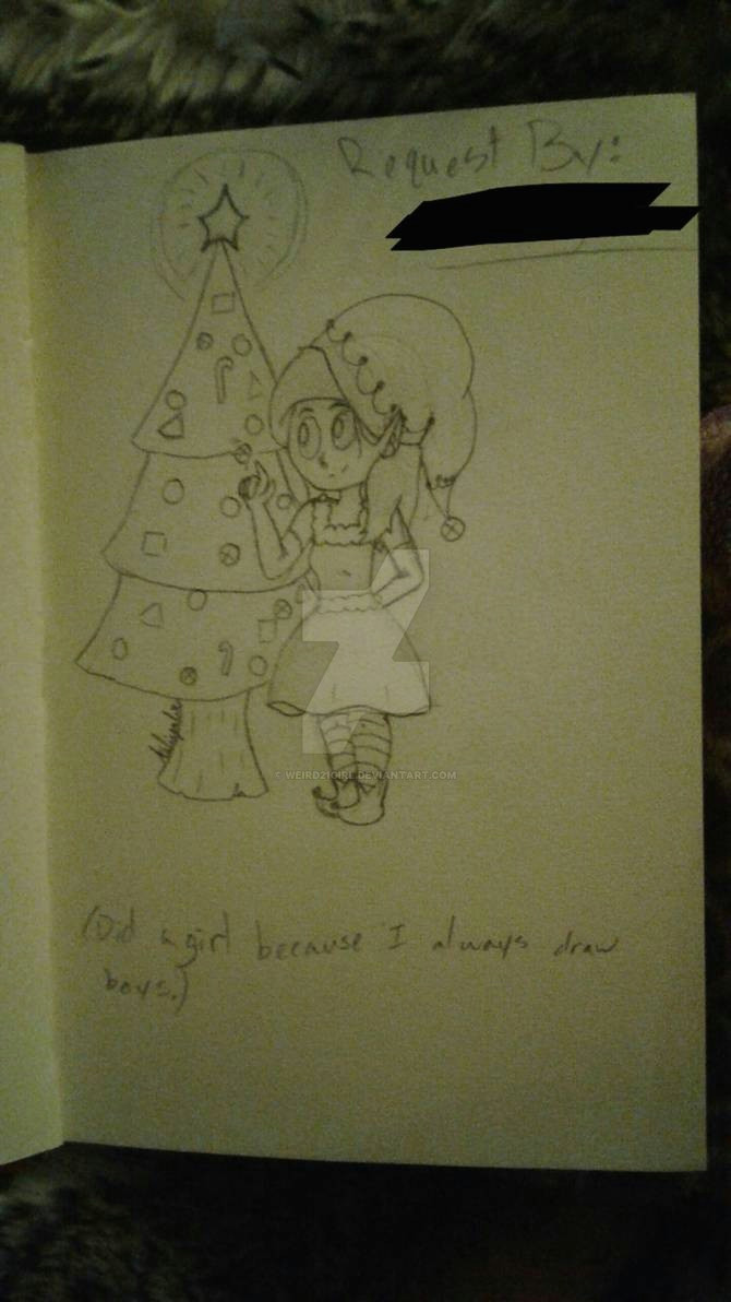 Christmas Girl Elf Drawing Christmas Elf Drawing by Weird21girl On Deviantart