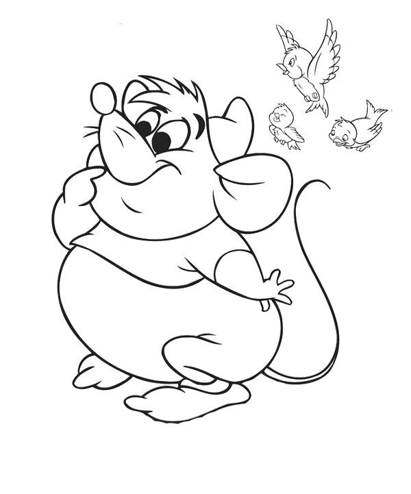 Cinderella Pictures Easy to Draw Cinderella Mice and Bird Coloring Page Gus Gus Cinderella