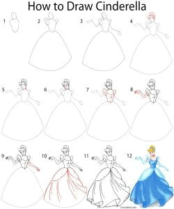 Cinderella Pictures Easy to Draw How to Draw Cinderella Step by Step Princess Drawings