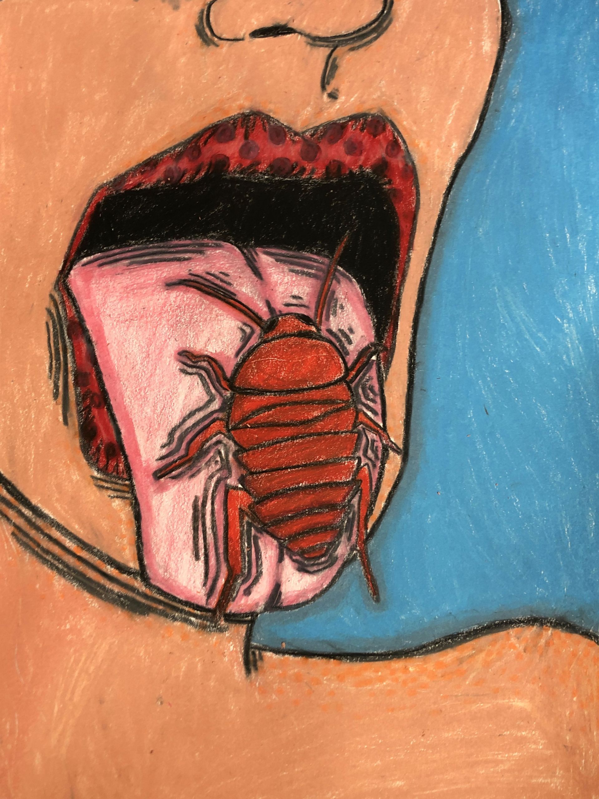 Cockroach Drawing Easy My Art This is Pop Art Inspired It S A Roach On A tongue