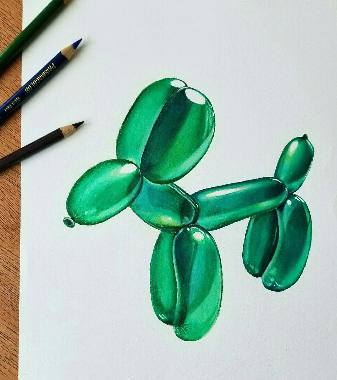 Colored Pencil Animal Drawings Colored Pencil Balloon Dog Drawing Instagram Marie