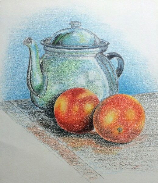 Colored Pencil Drawing Ideas Easy Still Life original Colored Pencil Drawing by Jeselyzartshop