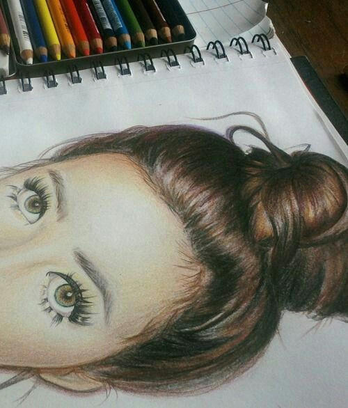 Coloured Drawings Of Girls Color Pencil Drawings Pencil Drawings Art Drawings