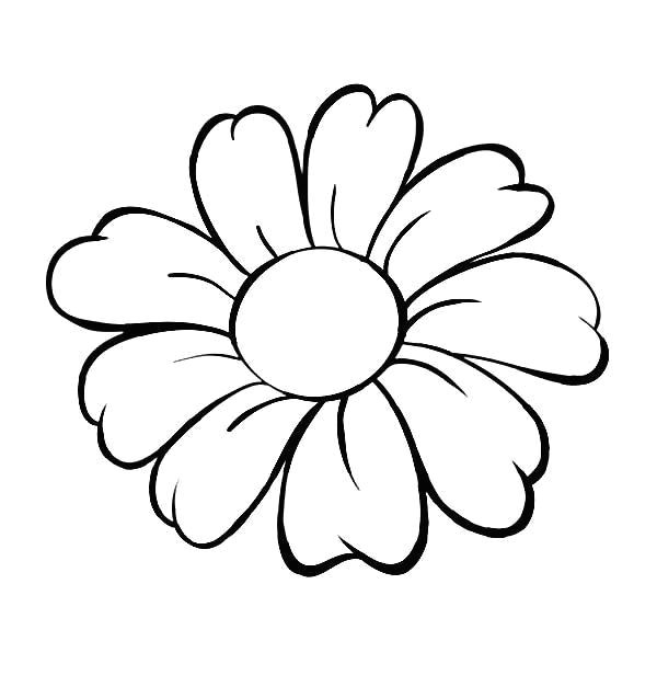 Cool Easy Flowers to Draw Daisy Coloring Pages Simple Flower Drawing Printable