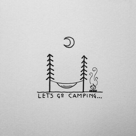 Cool Easy Small Drawings Let S Go Camping Doodle for Art Journals or Planners Easy