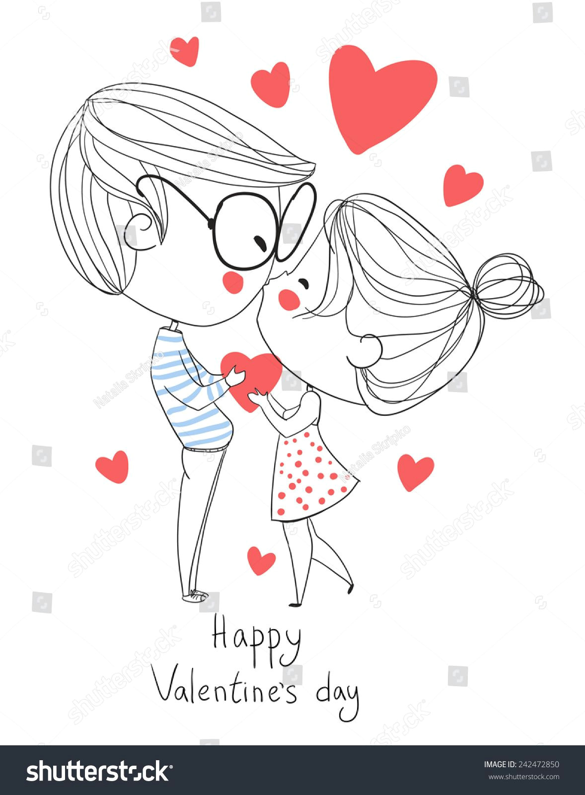 Couple Kissing Drawing Easy Valentine S Day Boy and Girl Kissing Love Cards