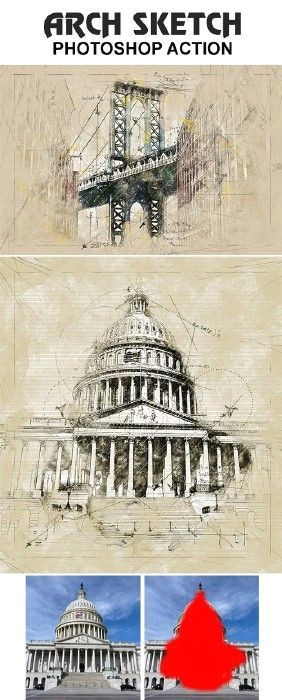 Courthouse Drawing Easy Arch Sketch Photoshop Action 19822932