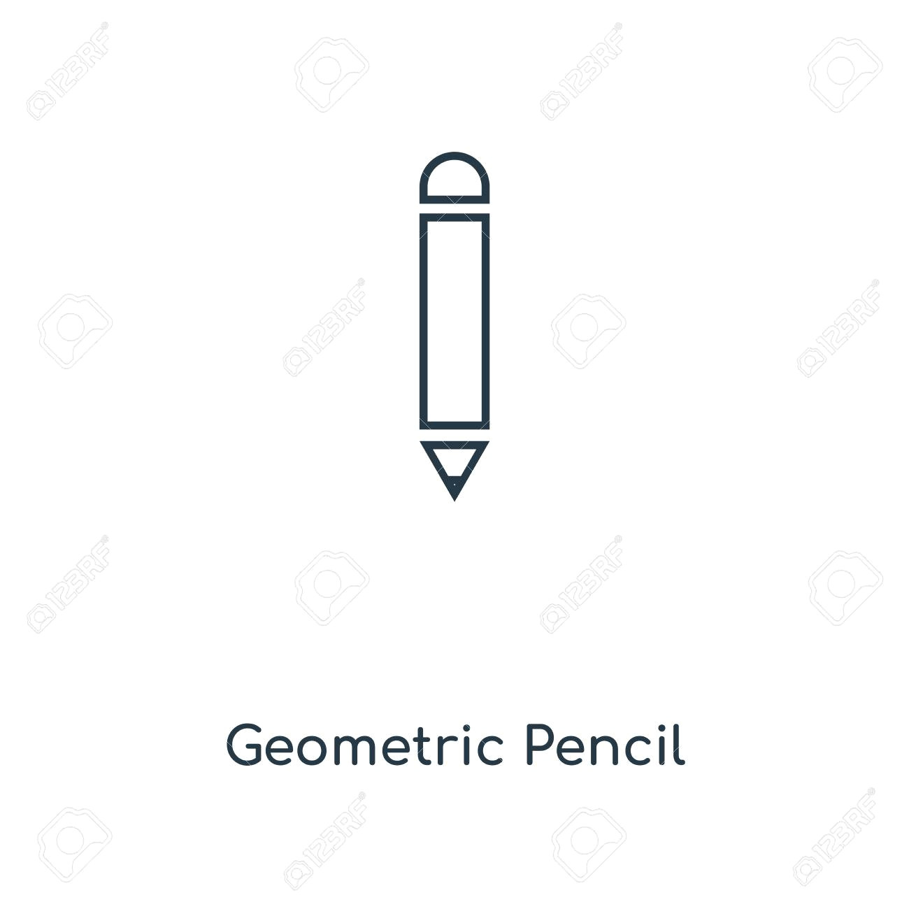 Creative Easy Pencil Drawing Geometric Pencil Concept Line Icon Linear Geometric Pencil Concept
