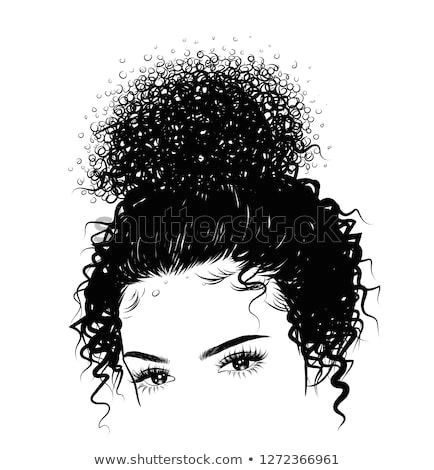 Curly Hair Afro Black Girl Drawing Curly Beauty Girl Illustration isolated On Clear Background