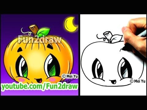 Cute Easy Apple Drawing How to Draw A Pumpkin for Halloween Fun2draw Cartoon