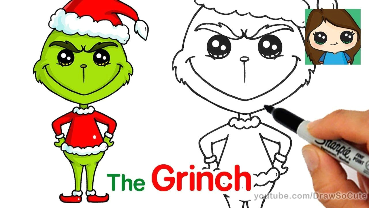 Cute Easy Christmas Drawings for Kids How to Draw the Grinch Easy Xmas Drawing Cute Drawings