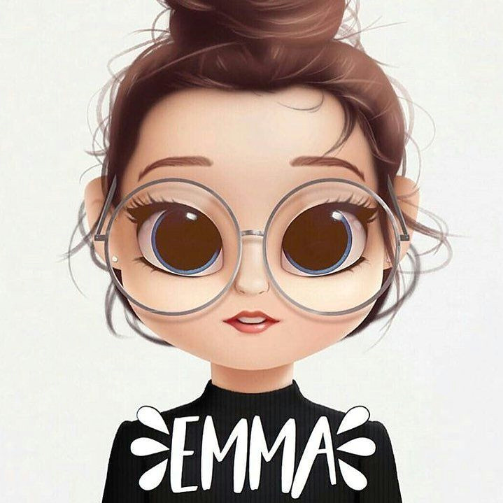Cute Girl with Glasses Drawing Pin On Image