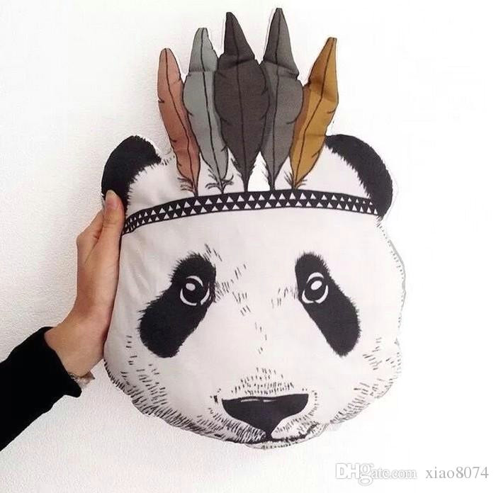 Cute Stuffed Animal Drawings New Arrival Hot Cute Baby Kid Stuffed Pp Cotton Kids toy Pillow Bed sofa Decorative Indian Panda Doll Cushion Gifts