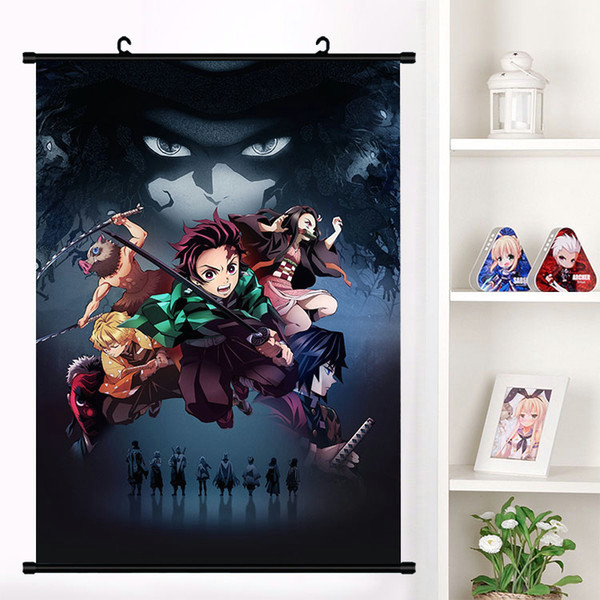 Demon Slayer Drawing Easy 2019 Japanese Anime Demon Slayer Kimetsu No Yaiba Kamado Tanjirou Kamado Nezuko Wall Scroll Poster Wall Hanging Poster Home Decor From Hilery 34 41