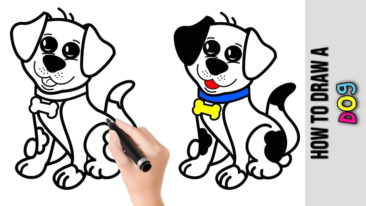 Dog Drawing Easy Step by Step How to Draw A Dog A Cute Easy Drawings Tutorial for