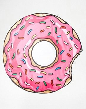 Donut Drawing Easy Big Mouth Couverture De Plage Motif Beignet Donut