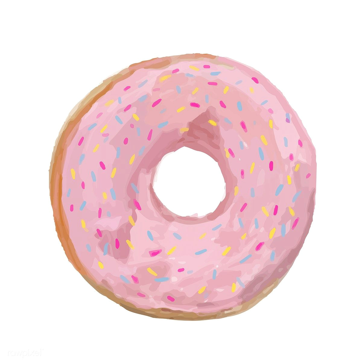 Donut Drawing Easy Hand Drawn Donut Watercolor Style Free Image by Rawpixel